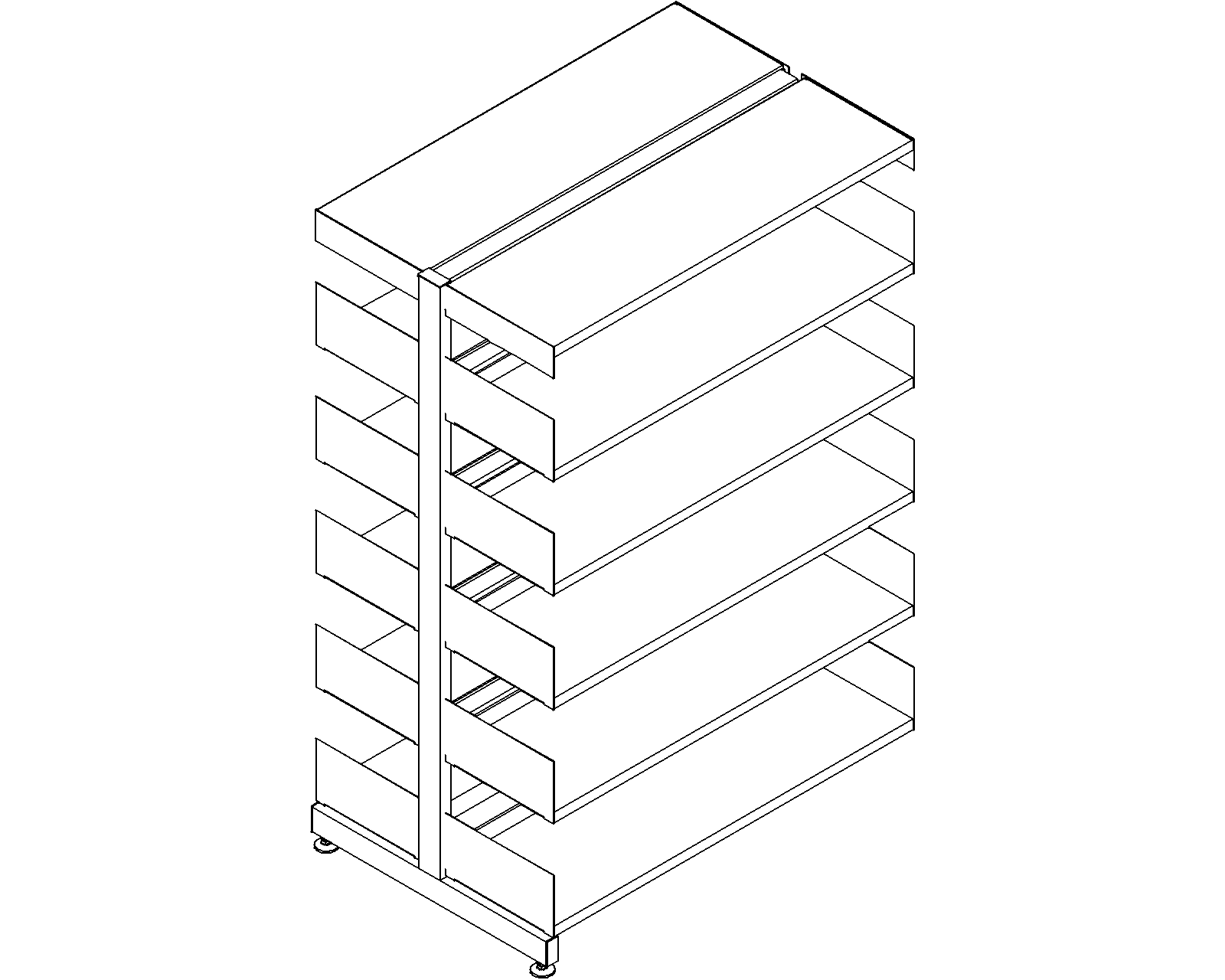 6030 add-on - double-sided - H1520 - D300 - W1000 - 3D.dwg