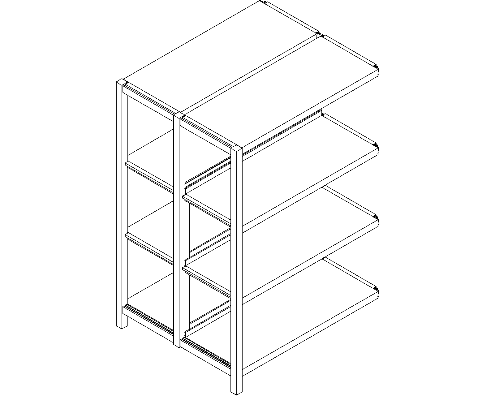 Uniflex add-on – double-sided – H1100 – D300 – W750 – 3D.dwg