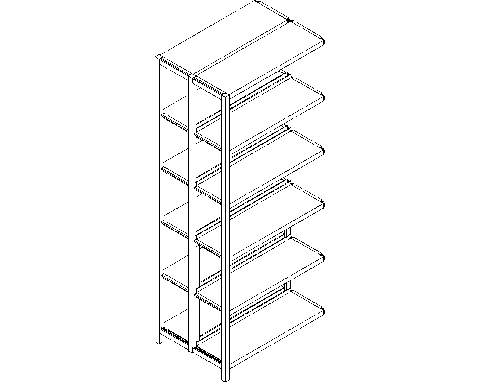 Uniflex add-on – double-sided – H1860 – D250 – W750 – 3D.dwg