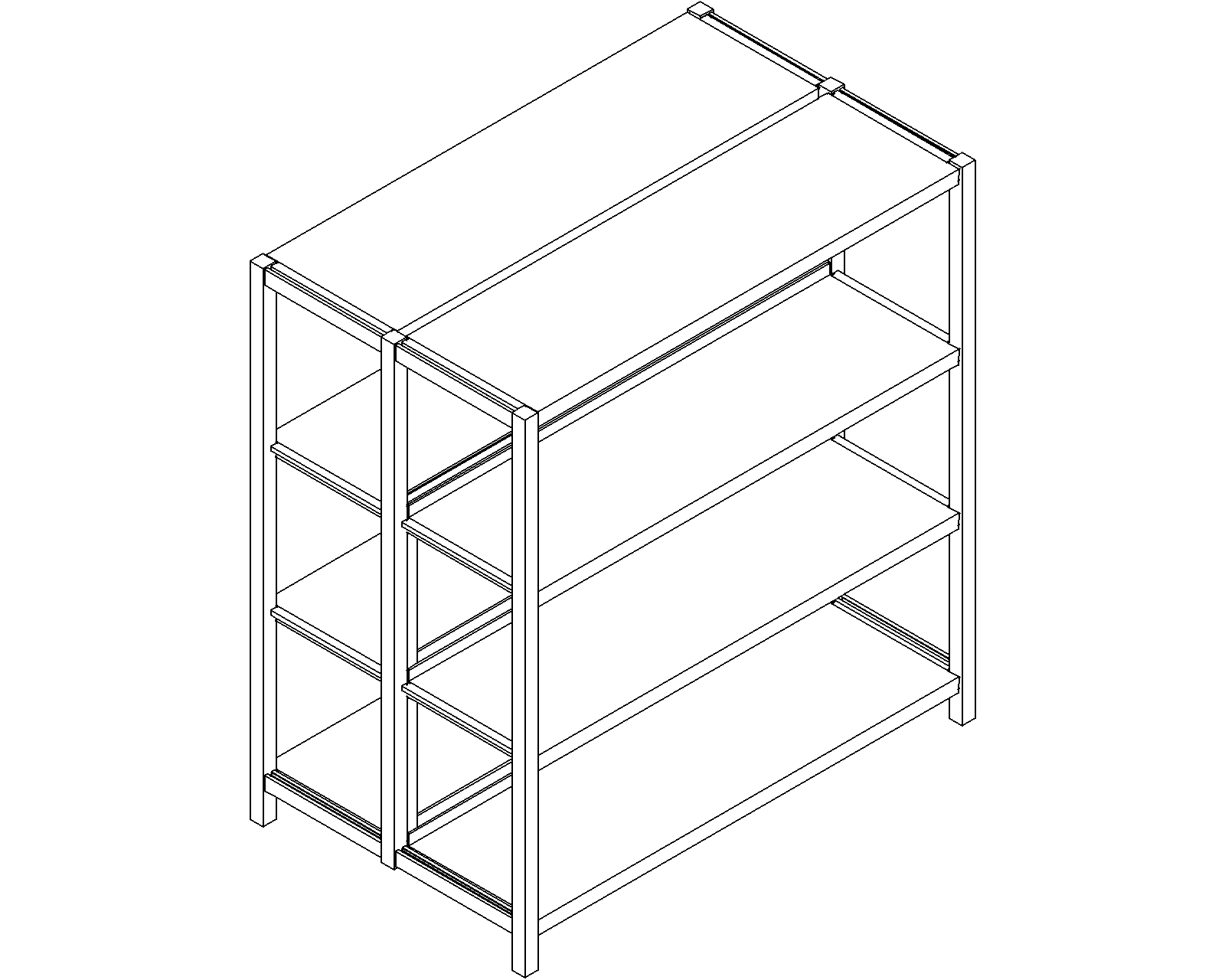 Uniflex starter – double-sided – H1100 – D300 – W1000 – 3D.dwg