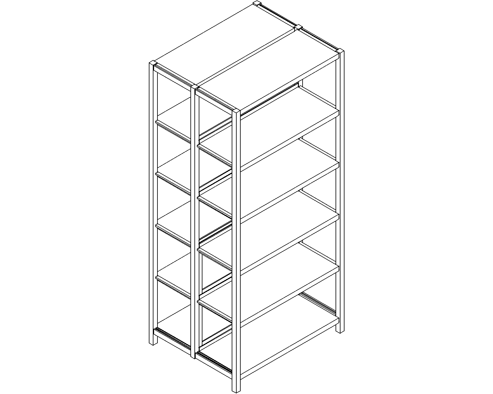 Uniflex starter – double-sided – H1750 – D300 – W750 – 3D.dwg