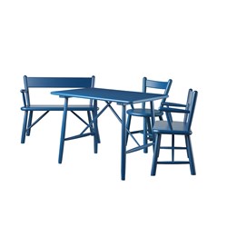 E1555 - Ensemble avec table, 2 chaises et banc